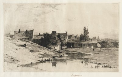 Régi házak Brugge közelében, 1884-1888. alkotó: Charles Adams Platt