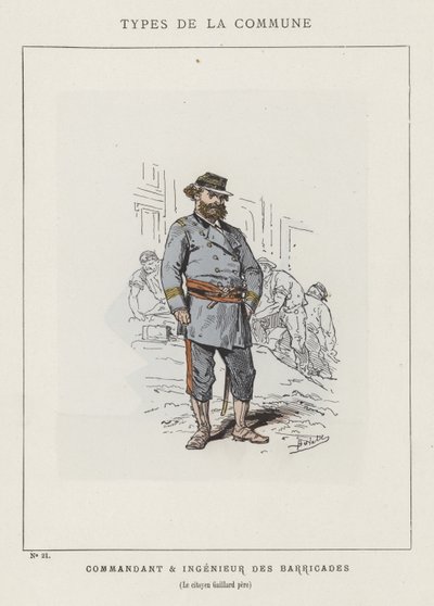A Barikádok parancsnoka és mérnöke, Gaillard pere polgár alkotó: Charles Albert d Arnoux Bertall