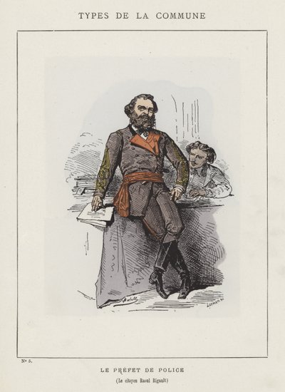 A rendőrprefektus, Raoul Rigault polgár alkotó: Charles Albert d Arnoux Bertall