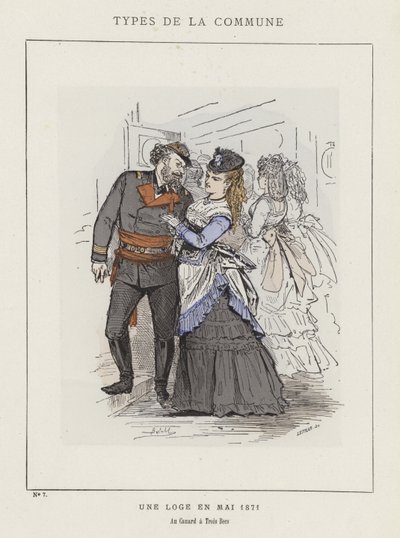 Egy páholy 1871 májusában, Au Canard a Trois Becs alkotó: Charles Albert d Arnoux Bertall