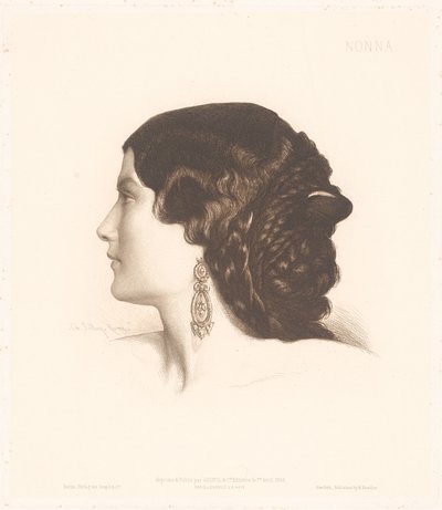 Egy olasz nő portréja Nonna (cím a tárgyon) Olasz nők portréi (sorozat címe) alkotó: Charles Alphonse Paul Bellay