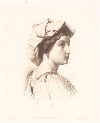 Egy olasz nő portréja Stella (cím az objektumon) Olasz nők portréi (sorozat címe) alkotó: Charles Alphonse Paul Bellay