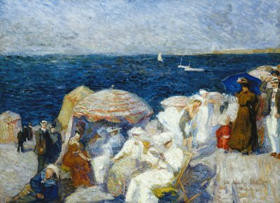 On the Beach, Dieppe; A tengerparton, Dieppe, 1907 alkotó: Charles Andre Fridit