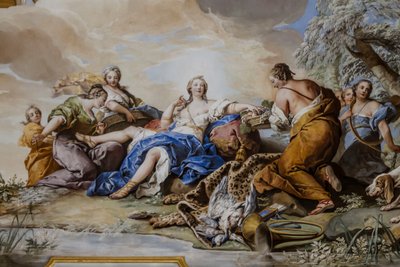 Diana maradéka nimfák között, Charles-Andre van Loo (1705-1765) freskója alkotó: Charles-André van Loo