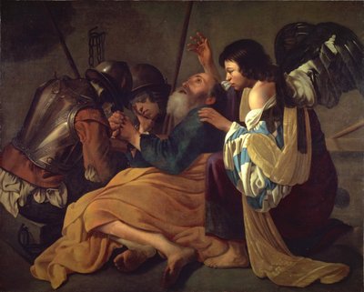 ""Szent Péter szabadulása"" Festmény Hendrick Terbrugghen (ter Brugghen) iskolájából (1588-1629) Nemzeti Nyugati Művészeti Múzeum, Tokió Japán alkotó: Charles Andrew Dyce