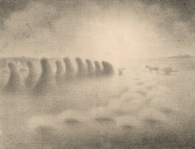 Az aratás vége, 1890-es évek. alkotó: Charles Angrand