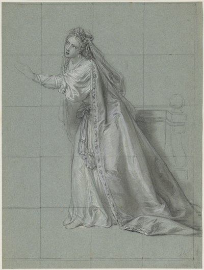 Tanulmány egy balra fordult nőről (Rodugune) alkotó: Charles Antoine Coypel