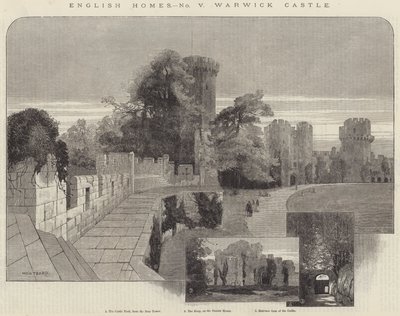 English Homes, Warwick Castle metszet alkotó: Charles Auguste Loye