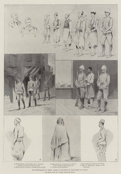A krétai zavargások, a candiai lázadók perének jelenetei alkotó: Charles Auguste Loye