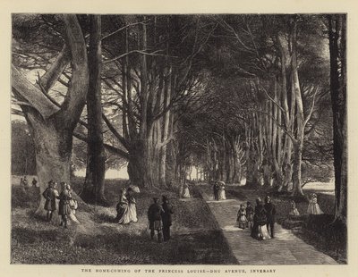 Louise hercegnő hazatérése, Dhu Avenue, Inverary alkotó: Charles Auguste Loye