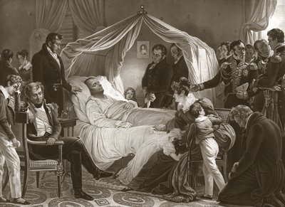 Napóleon a halálos ágyán, 1821. május 5 alkotó: Charles Auguste after Steuben
