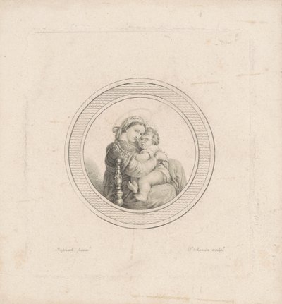 Madonna a székből alkotó: Charles B. J. Févret de Saint Mémin, after Raphael