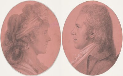 Georges Arnold Fitzwilliam és Eleanor Ramsay Fitzwilliam portréi; egy pár alkotó: Charles Balthazar Julien Févret de Saint-Mémin