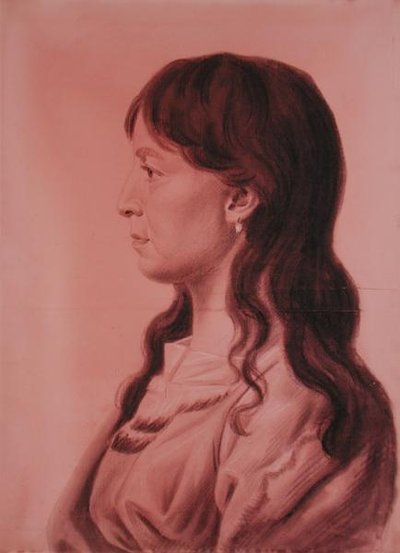 Sárga kukorica, indián lány a Missouri Iowasból (ceruza és szén papíron) alkotó: Charles Balthazar Julien Févret de Saint Mémin
