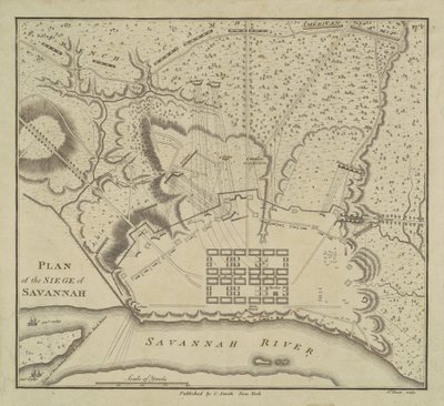 Savannah ostromának terve, 1796. alkotó: Charles Balthazar Julien Févret de Saint Mémin