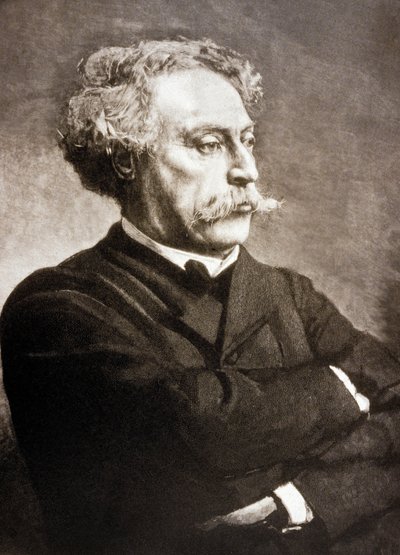 Alexandre Dumas Fils (1824-1895) francia író, Leon Bonnat nyomán (metszet) alkotó: Charles Baude