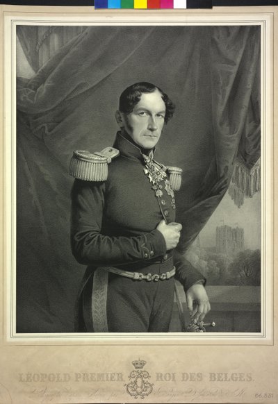 I. Leopold belga király (litográfia) alkotó: Charles Baugniet