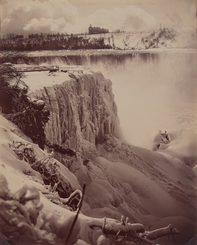 Befagyott vízesések alkotó: Charles Bierstadt
