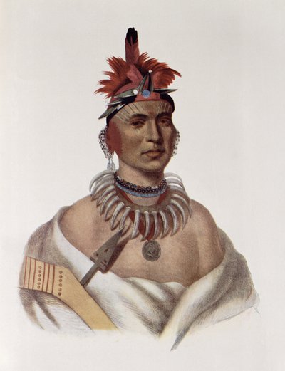 Chon-Ca-Pe vagy „Big Kansas”, egy Oto-főnök, illusztráció a „The Indian Tribes of North America, Vol.1”, Thomas L. McKenney és James Hall, pub. John Grant alkotó: Charles Bird King