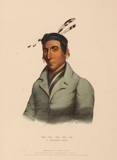 KA-TA-WA-BE-DA. A CHIPPEWAY CHIEF., az Észak-Amerika indián törzseinek története c. könyvből alkotó: Charles Bird King