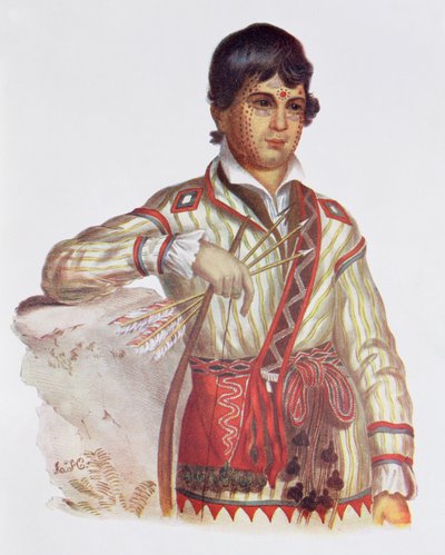 Mistipee, Yoholo-Micco fia, illusztráció a „The Indian Tribes of North America, Vol.2”, Thomas L. McKenney és James Hall, pub. szerző: John Grant (színes litó) alkotó: Charles Bird King