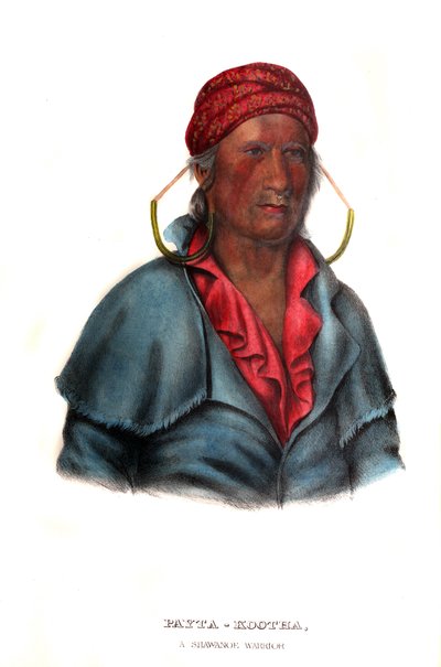 Paytakootha ("Flying Clouds"), egy shawnee harcos alkotó: Charles Bird King