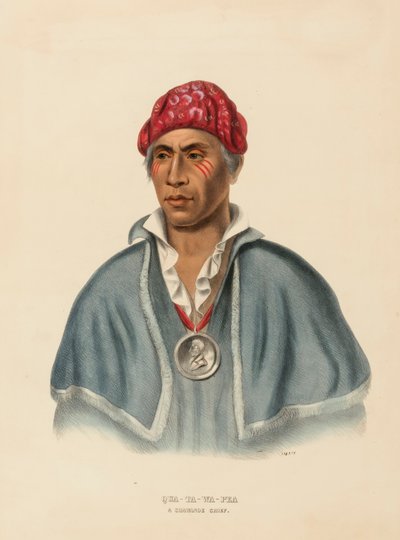 QUA-TA-WA-PLA. A SHAWANOE CHIEF az Észak-Amerika indián törzseinek történetéből alkotó: Charles Bird King