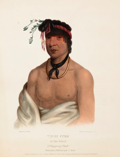 WESH-CUBB. A CHIPPEWAY CHIEF., Az észak-amerikai indián törzsek történetéből. alkotó: Charles Bird King