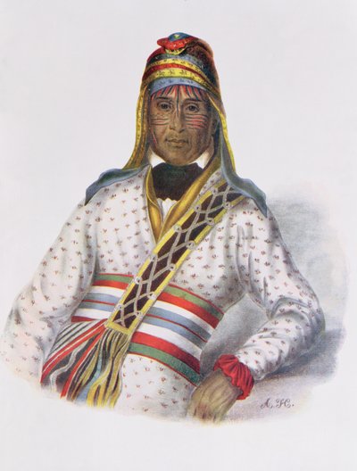 Yoholo-Micco, a patak főnöke, 1825, illusztráció a „The Indian Tribes of North America, Vol.2”, Thomas L. McKenney és James Hall, pub. szerző: John Grant (színes litó) alkotó: Charles Bird King