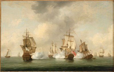 Walker parancsnok akciója: a "Boscawen" magánhajó megtámad egy francia hajóflottát, 1745. május 23. alkotó: Charles Brooking