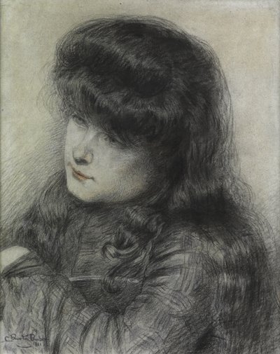 Egy lány egy székre dőlve, 1881 alkotó: Charles Burton Barber