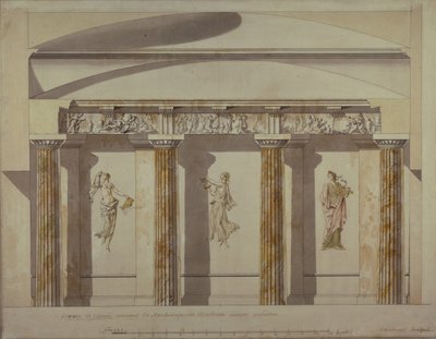 Tervezés a Pavlovszk-palota nagy szekrényéhez, 1780-as évek eleje alkotó: Charles Cameron