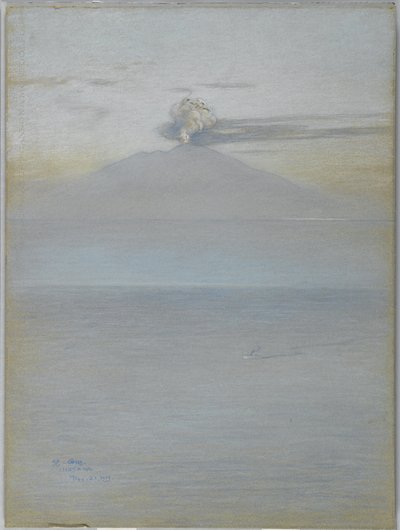 Vezúv képe: Hatás 1913. december 21. 11.25 (pasztell szürkéskék szőtt papíron) alkotó: Charles Caryl Coleman