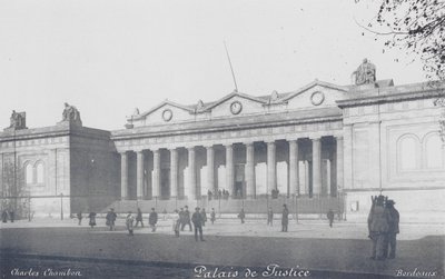 Bordeaux: Palais de Justice (fekete-fehér fotó) alkotó: Charles Chambon