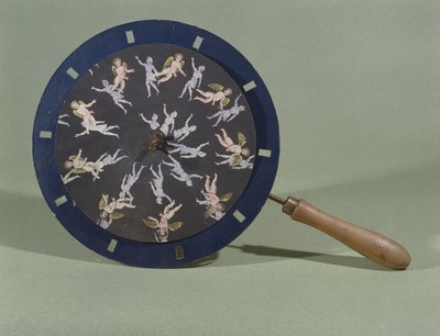 A Phenakisticope kerub dizájnkártyával, 1835 alkotó: Charles Chevalier
