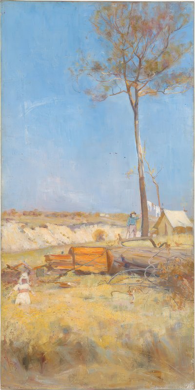 Déli nap alatt (fahasító tábor) alkotó: Charles Edward Conder