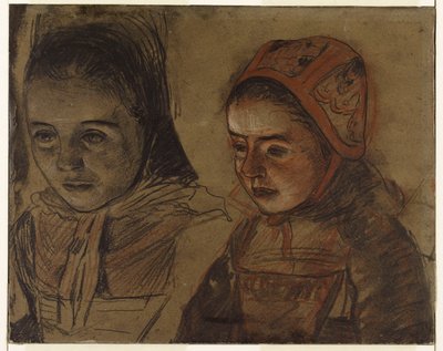 Breton kislányok alkotó: Charles Cottet