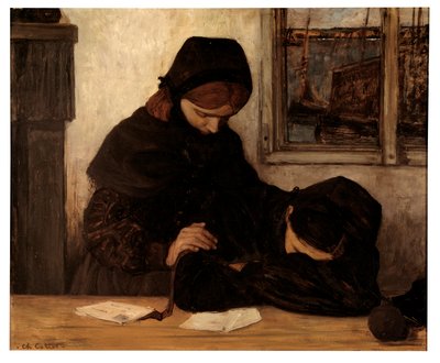 Gyász Ouessantban (olaj, vászon) alkotó: Charles Cottet