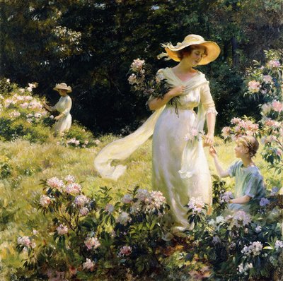 A babérvirágok között alkotó: Charles Courtney Curran
