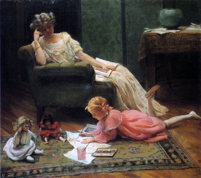 A gyermekjáték megtekintése, 1909 alkotó: Charles Courtney Curran