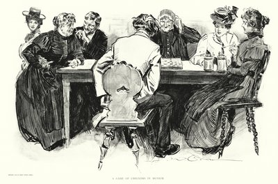 Dámajáték Münchenben (litográfia) alkotó: Charles Dana Gibson