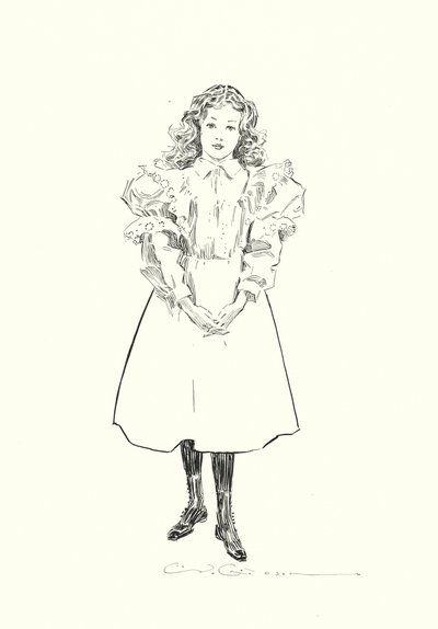 Egy kis amerikai lány (litográfia) alkotó: Charles Dana Gibson
