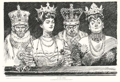 Ha az operában a nők koronát viselnek, miért ne viselhetnének a férfiak is koronát (litográfia) alkotó: Charles Dana Gibson