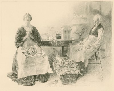 Caleb Plummer és lánya alkotó: Charles Dana Gibson