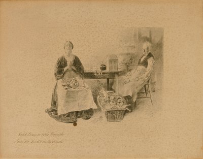 Caleb Plummer és lánya, a "Tücsök a kandallón"-ból alkotó: Charles Dana Gibson