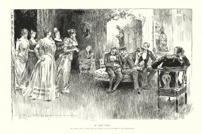 Szökőévben (litográfia) alkotó: Charles Dana Gibson