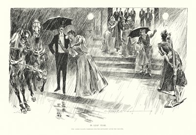 Szökőévben (litográfia) alkotó: Charles Dana Gibson