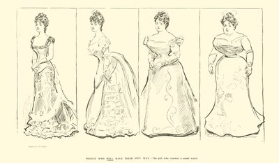 A lány, aki kicsi derekat akart (litho) alkotó: Charles Dana Gibson