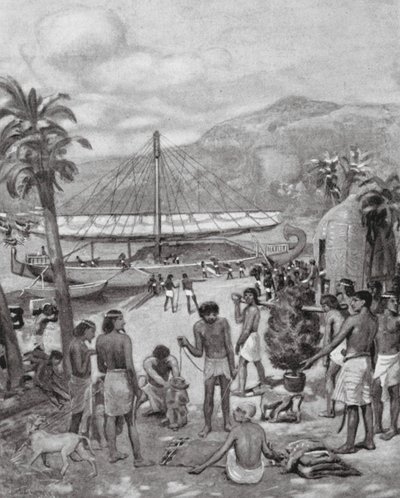 Korai kereskedelem Egyiptomban (litográfia) alkotó: Charles Daniel Ward