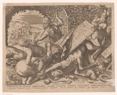 Herkules megöli Eurytion kentaurt Hercules munkái Frans Floris után (sorozat címe) alkotó: Charles David